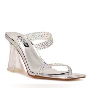 Nine West Darla Sandal in clear silver